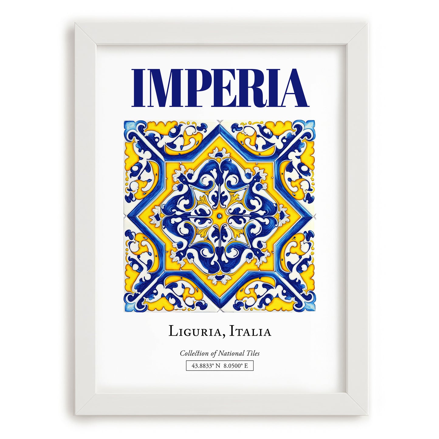 Imperia, Italy – Travel Wall Art, placed in minimal white frame