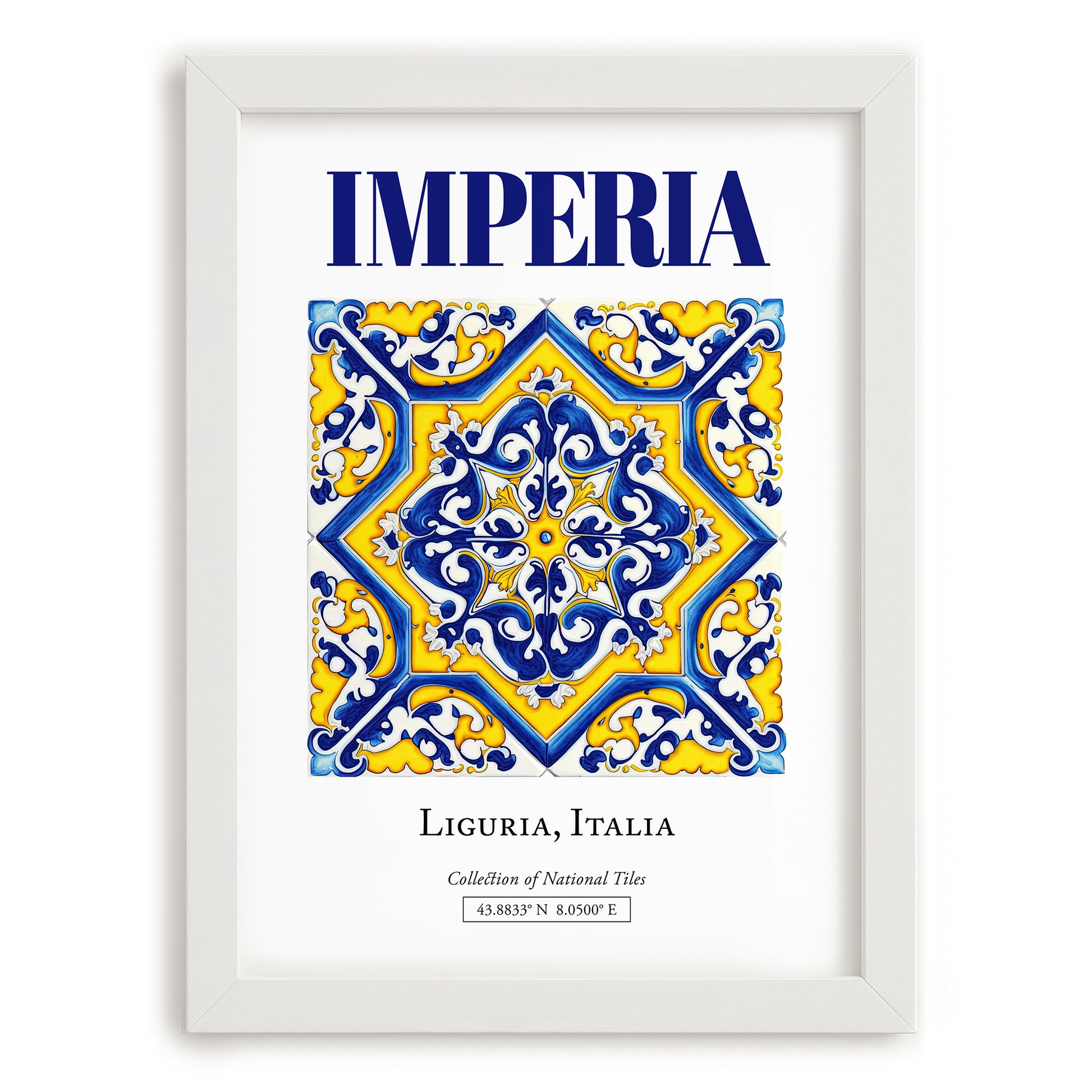 Imperia, Italy – Travel Wall Art, placed in minimal white frame