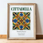 Cittadella, Italy – Retro Travel Poster, in wooden frame leaning on the floor