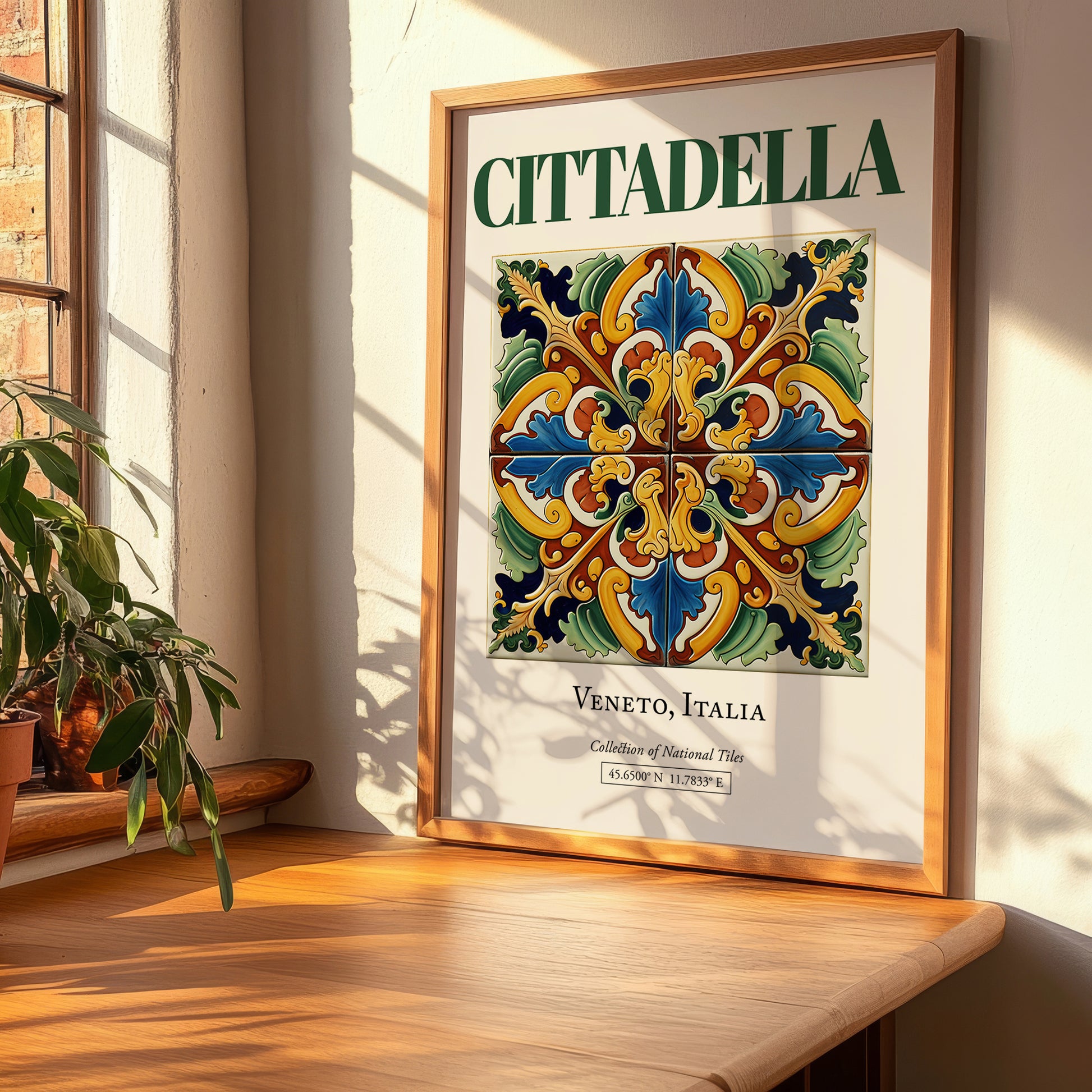 Cittadella, Italy – Retro Travel Poster, clean layout with no caption