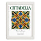 Cittadella, Italy – Retro Travel Poster, placed in minimal white frame