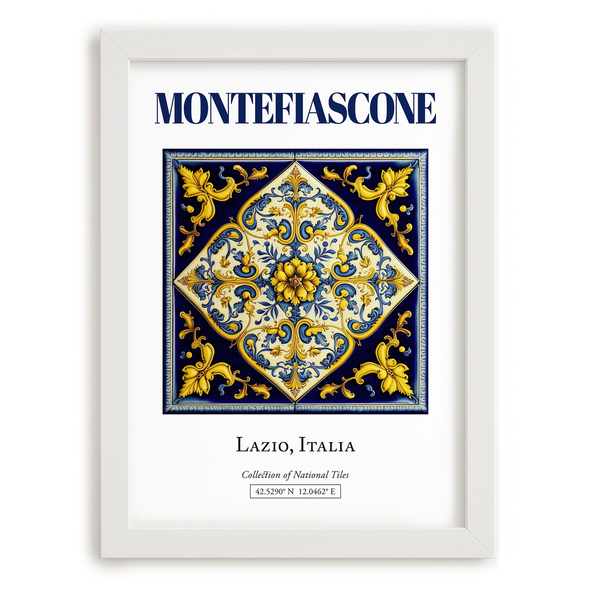 Montefiascone, Italy – Travel Wall Art, placed in minimal white frame