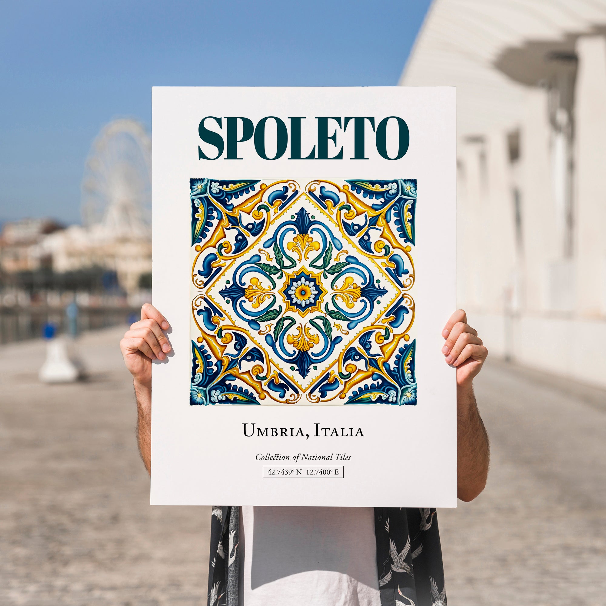 Spoleto, Italy – Away From Home Poster, no-text version framed in wood