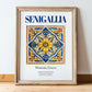 Senigallia, Italy – Tourist Destination Poster, in wooden frame leaning on the floor