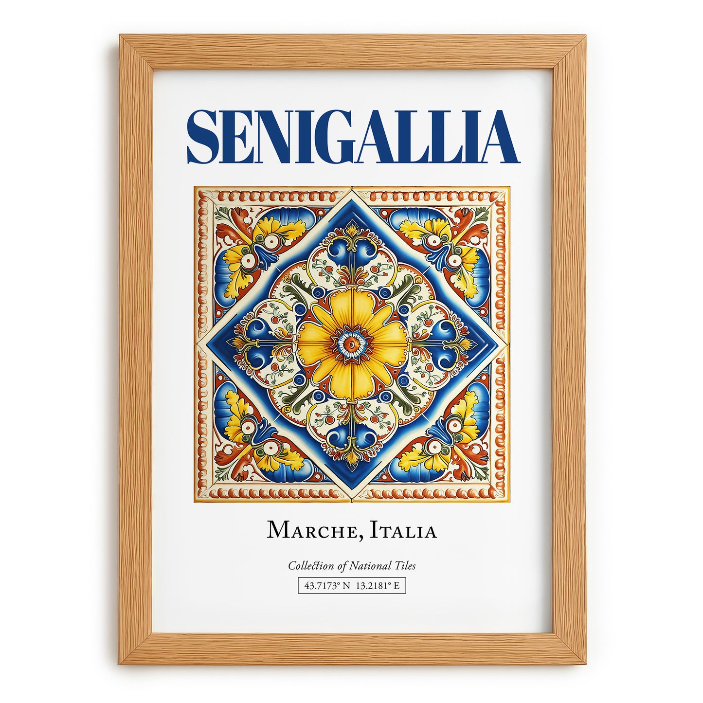 Senigallia, Italy – Tourist Destination Poster, set in oak frame