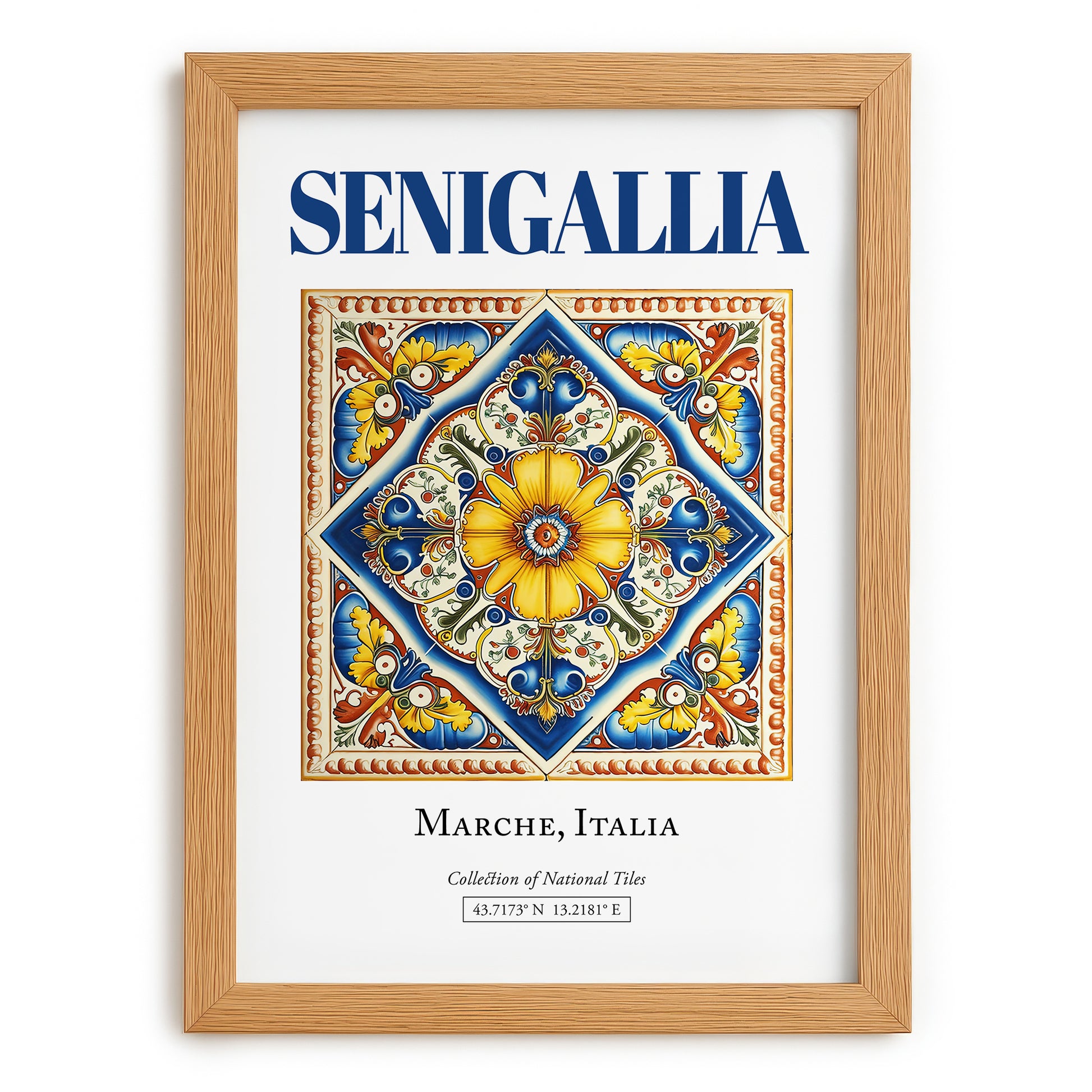 Senigallia, Italy – Tourist Destination Poster, set in oak frame