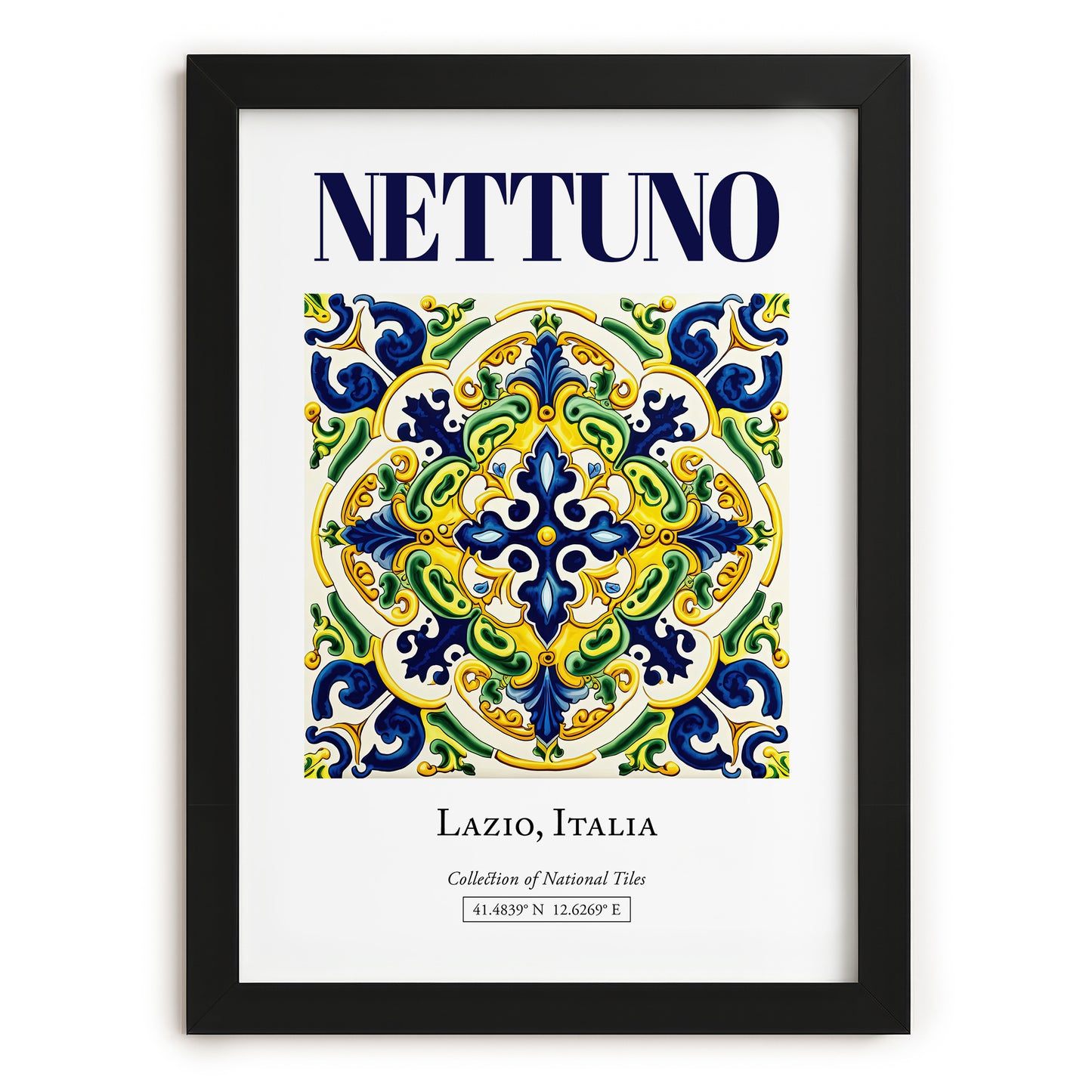 Nettuno, Italy – World Heritage Travel Poster, in sleek black frame