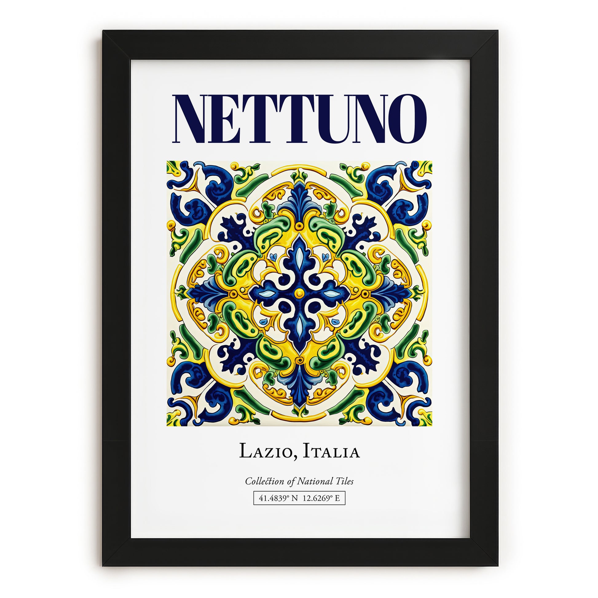 Nettuno, Italy – World Heritage Travel Poster, in sleek black frame