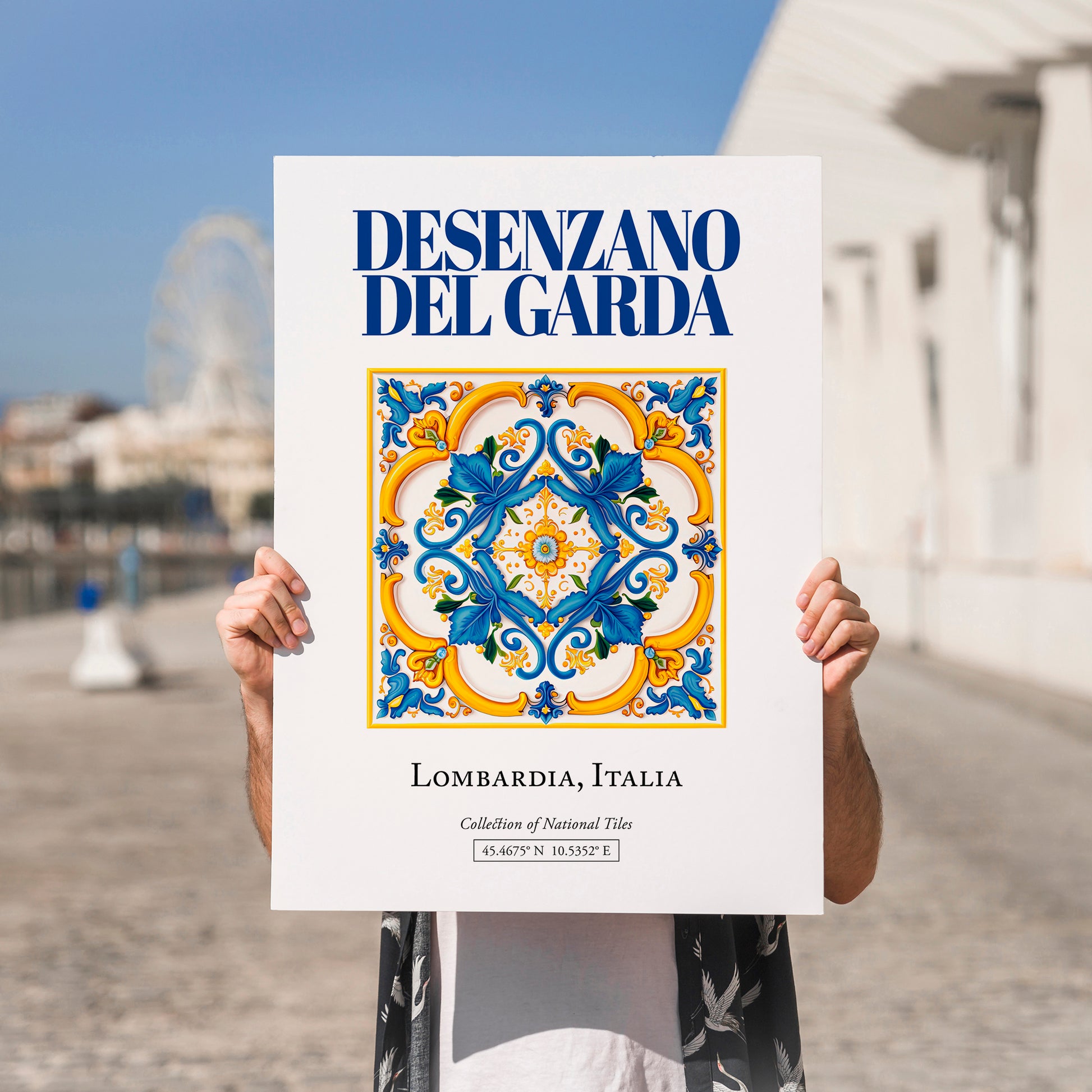 Desenzano del Garda, Italy – Travel Poster, no-text version framed in wood