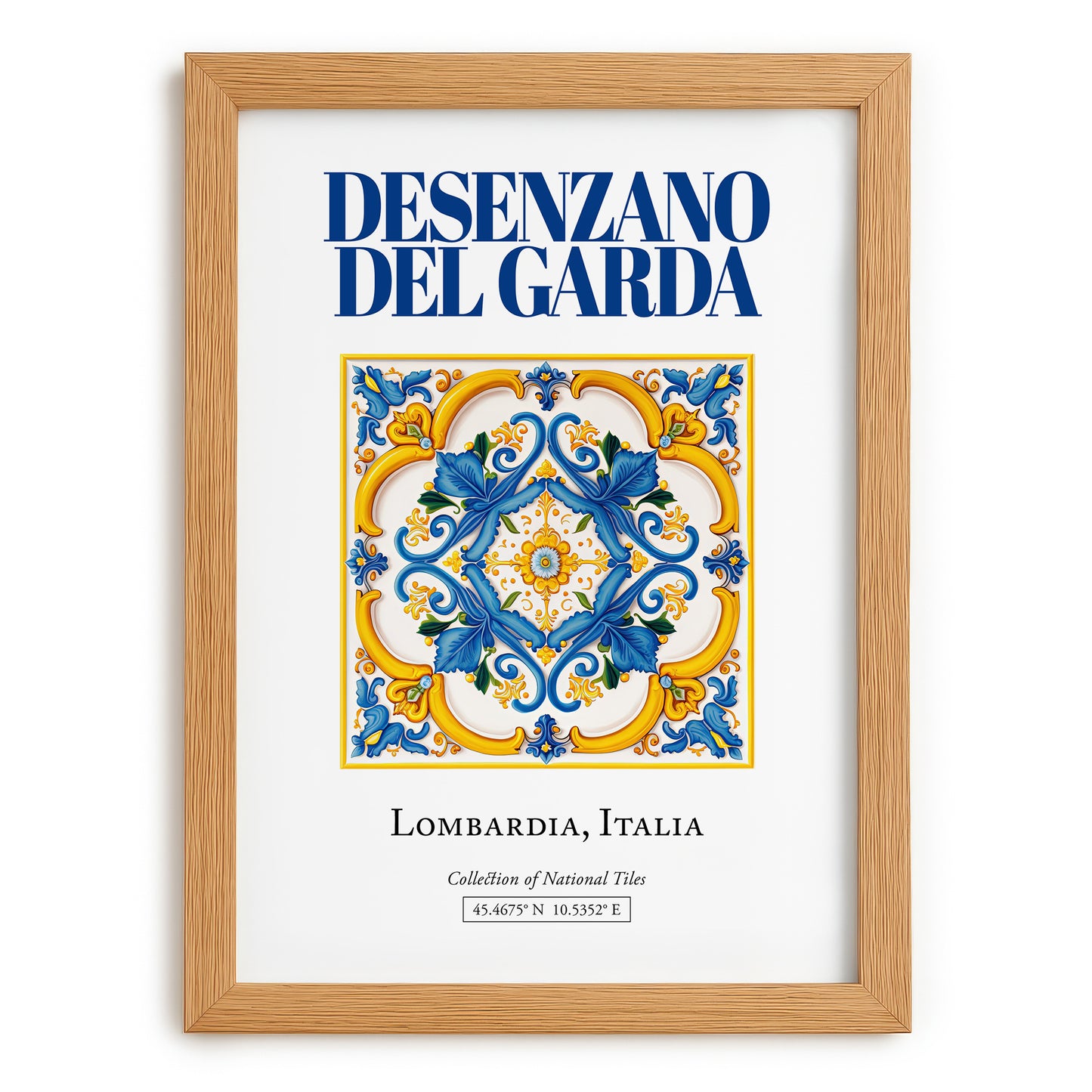 Desenzano del Garda, Italy – Travel Poster, set in oak frame