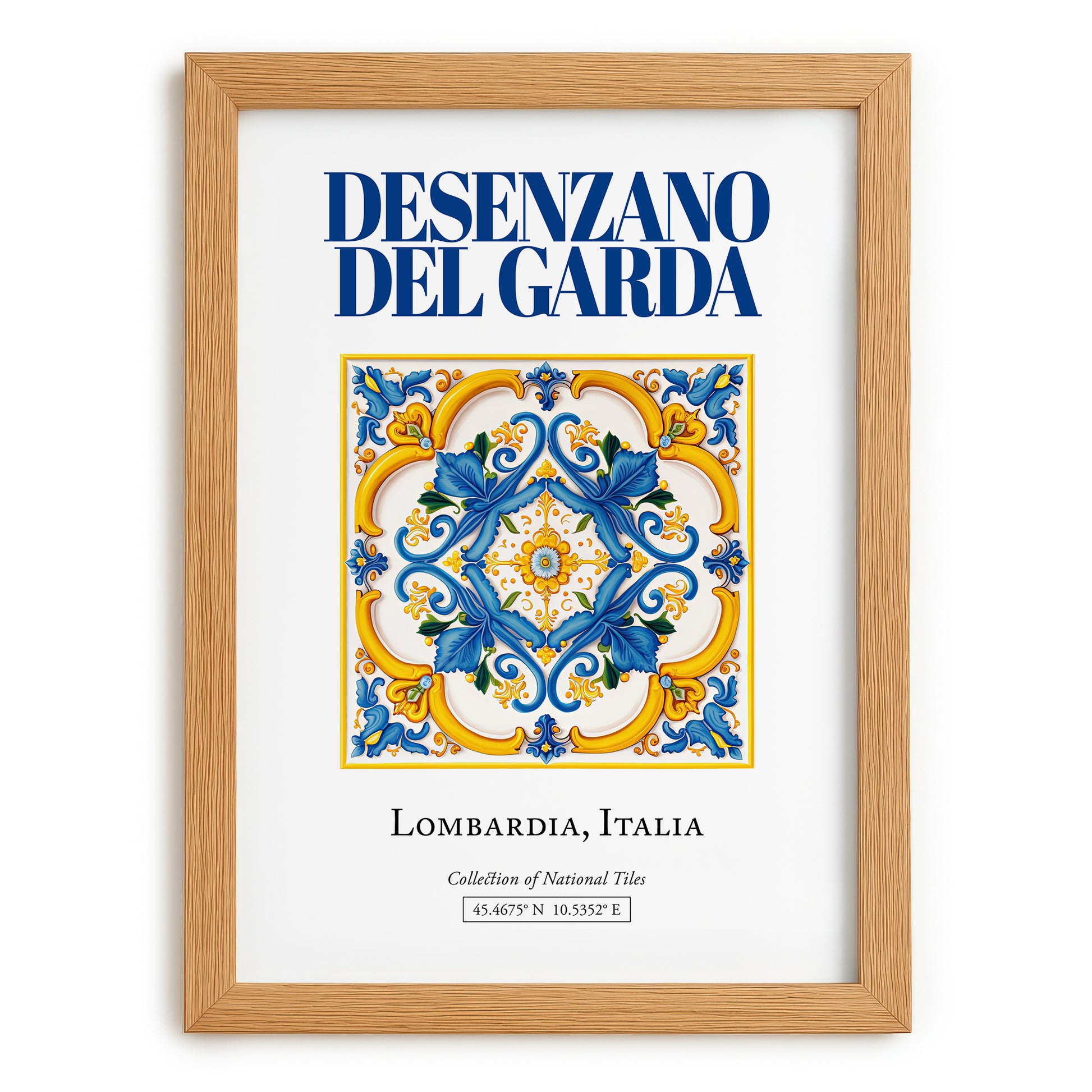 Desenzano del Garda, Italy – Travel Poster, set in oak frame