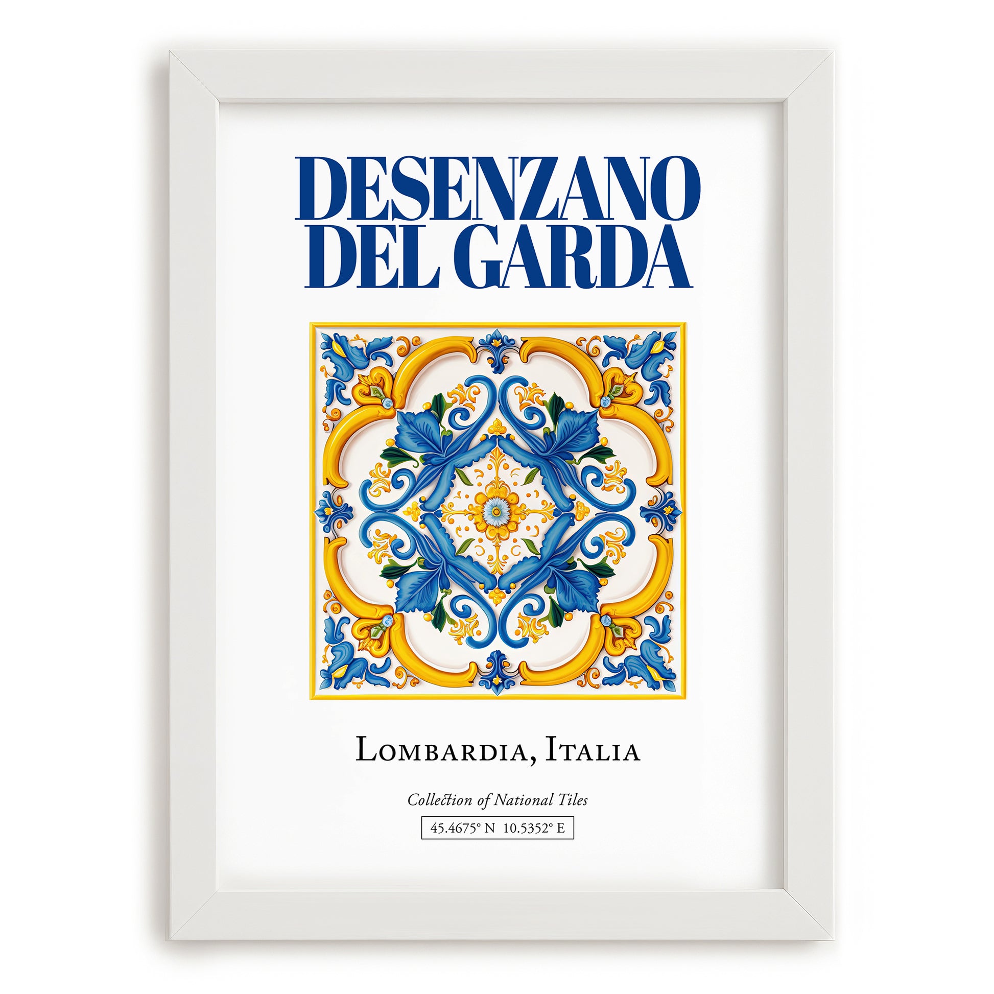 Desenzano del Garda, Italy – Travel Poster, placed in minimal white frame