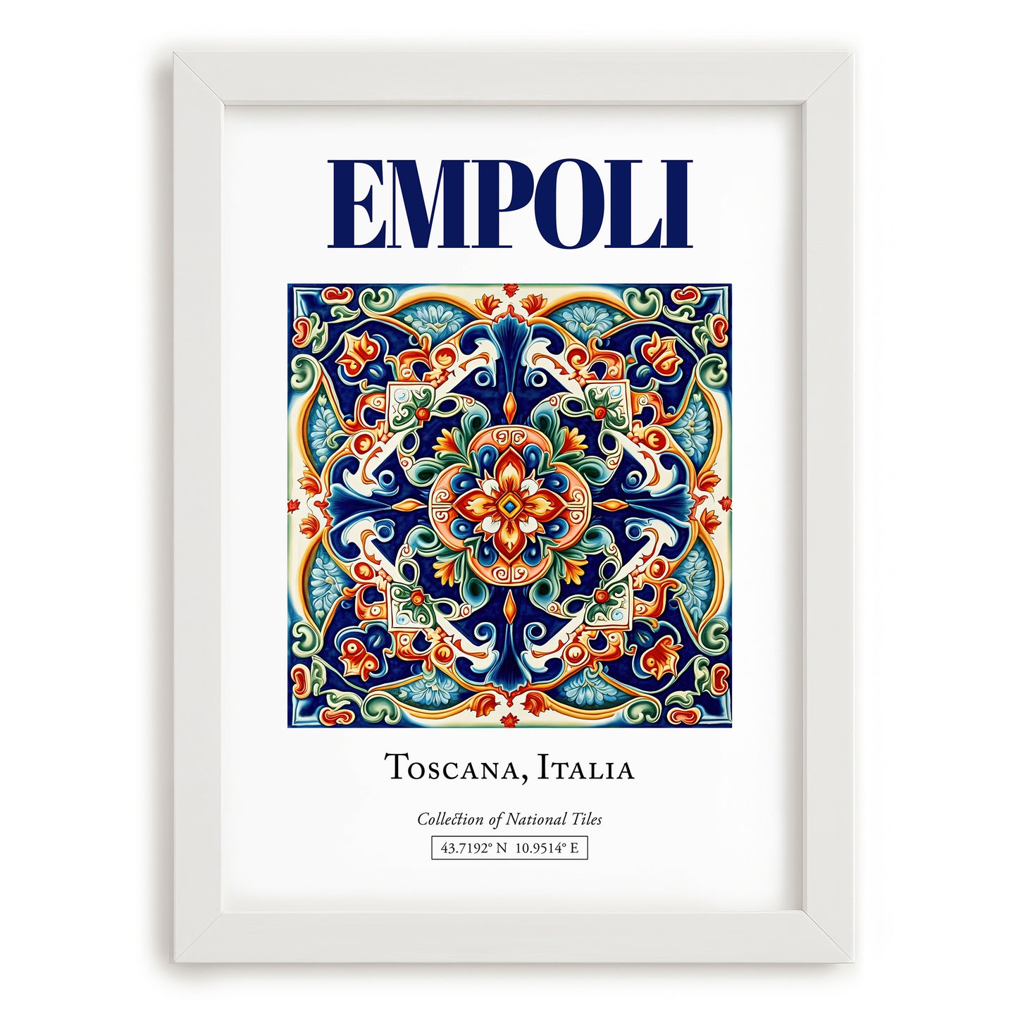 Empoli, Italy – Travel Print, placed in minimal white frame