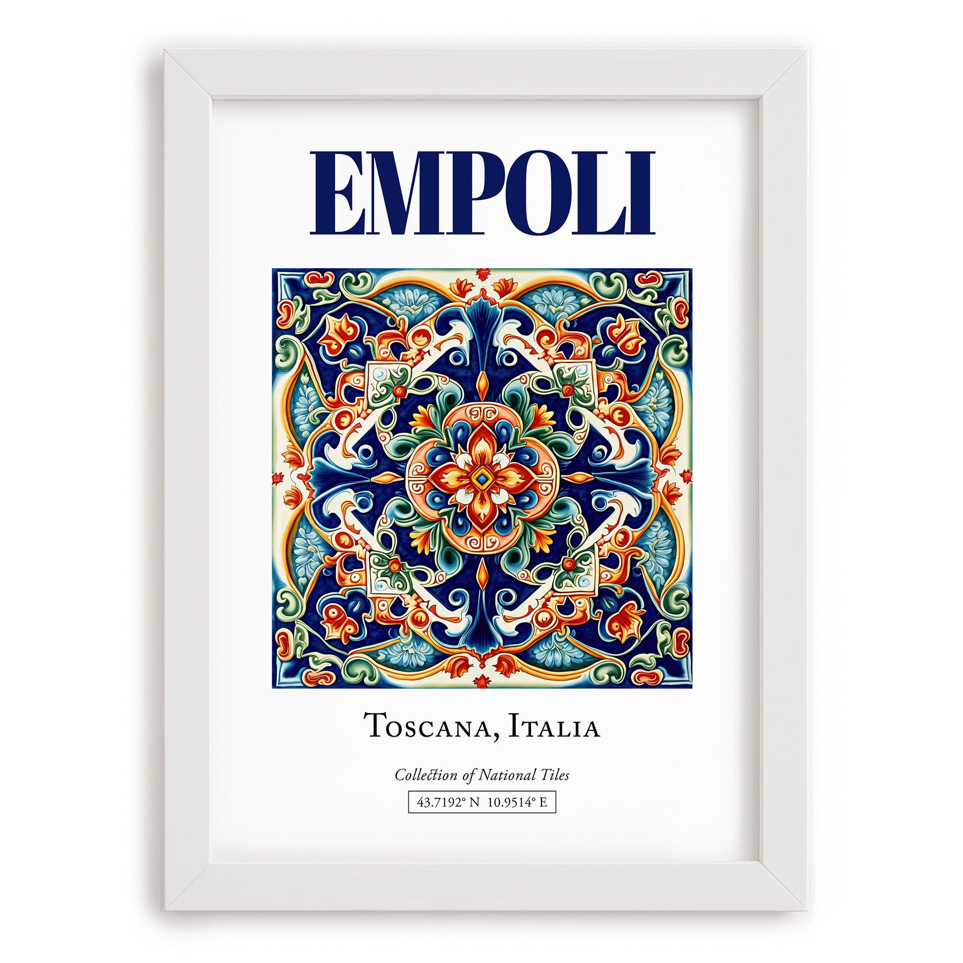 Empoli, Italy – Travel Print, placed in minimal white frame