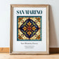 San Marino, Italy – Country Culture Poster, in wooden frame leaning on the floor