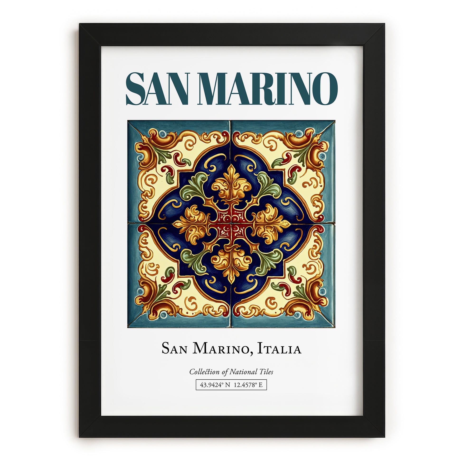 San Marino, Italy – Country Culture Poster, in sleek black frame
