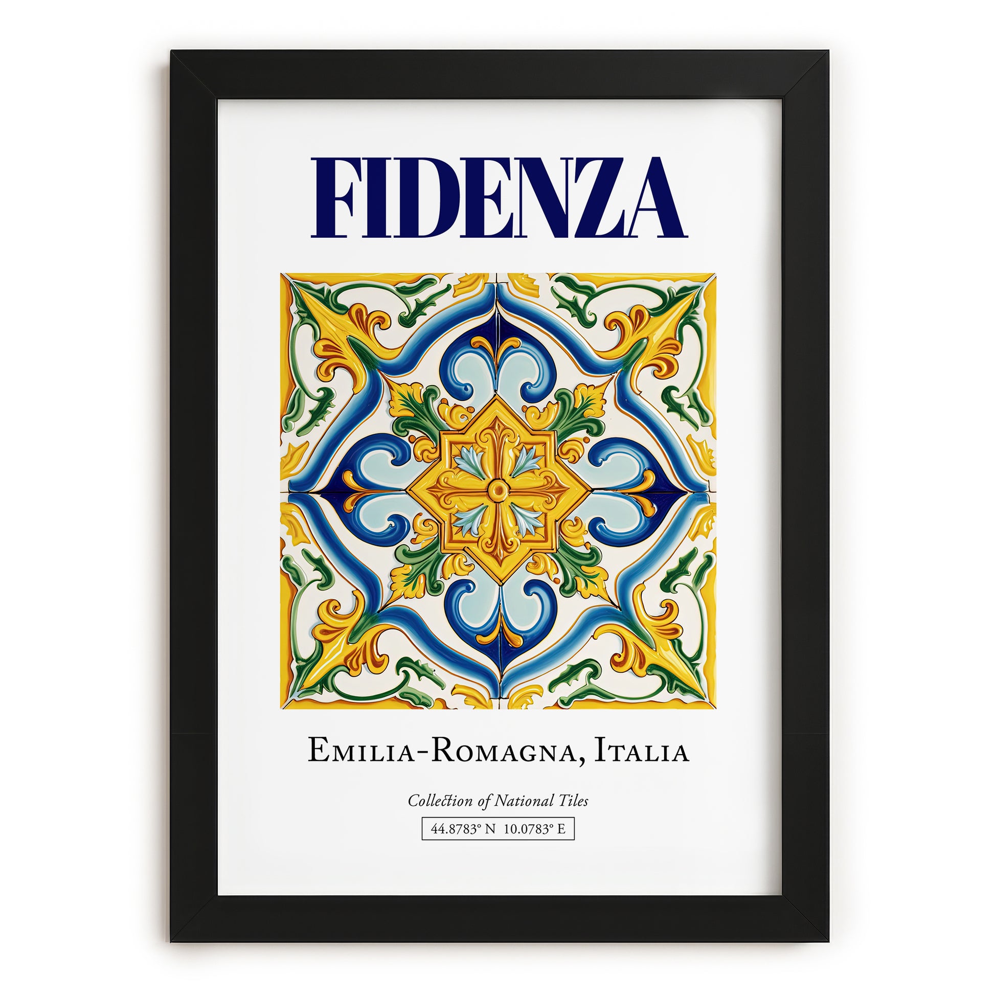 Fidenza, Italy – Travel Print, in sleek black frame