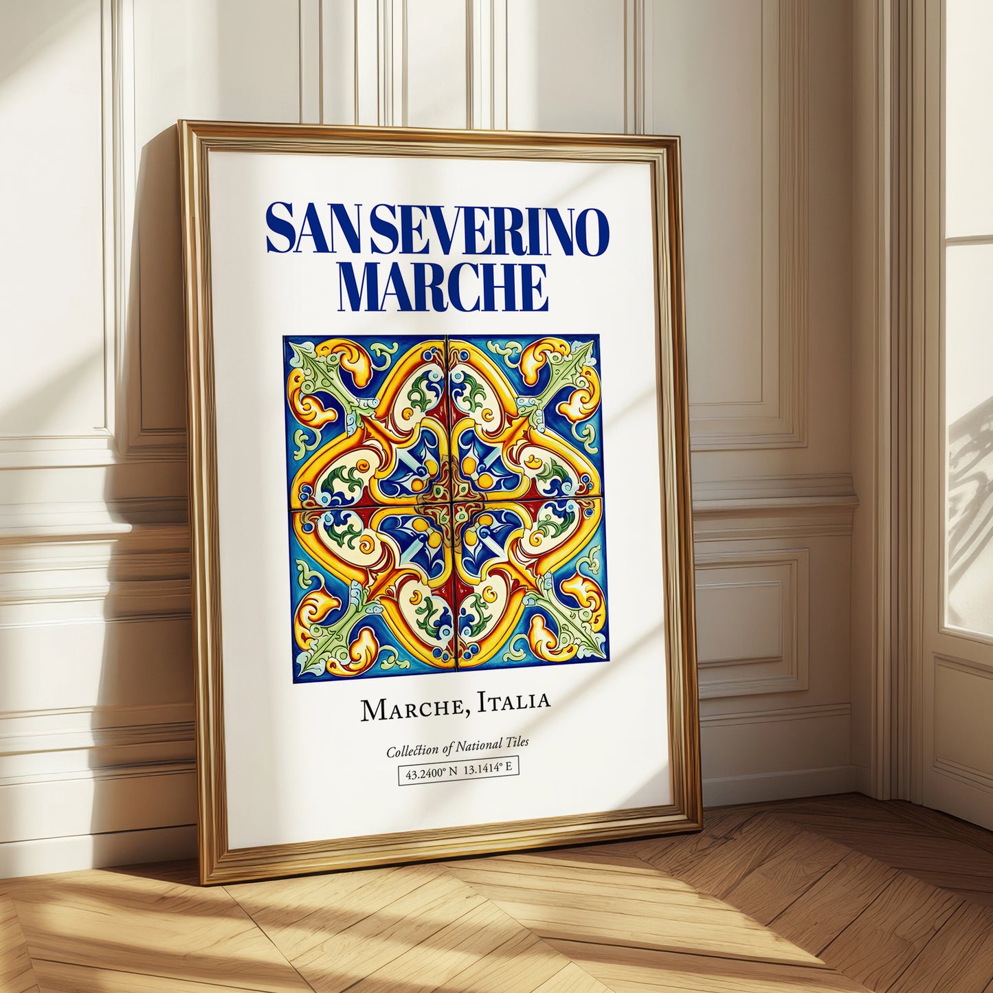 San Severino Marche, Italy – Illustrated Travel Poster, styled in a charming Paris street view