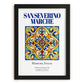 San Severino Marche, Italy – Illustrated Travel Poster, in sleek black frame