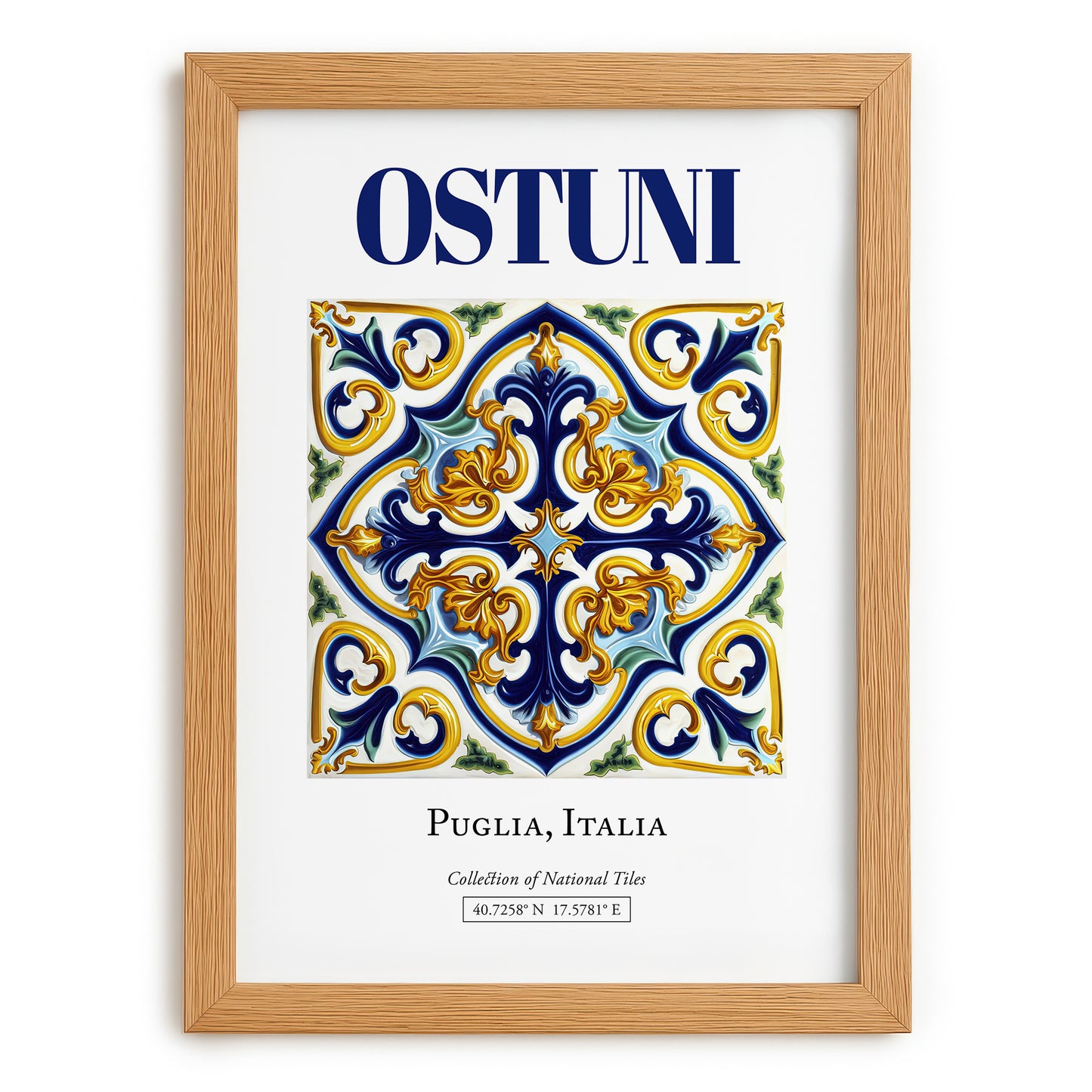 Ostuni, Italy – Travel Wall Decor, set in oak frame