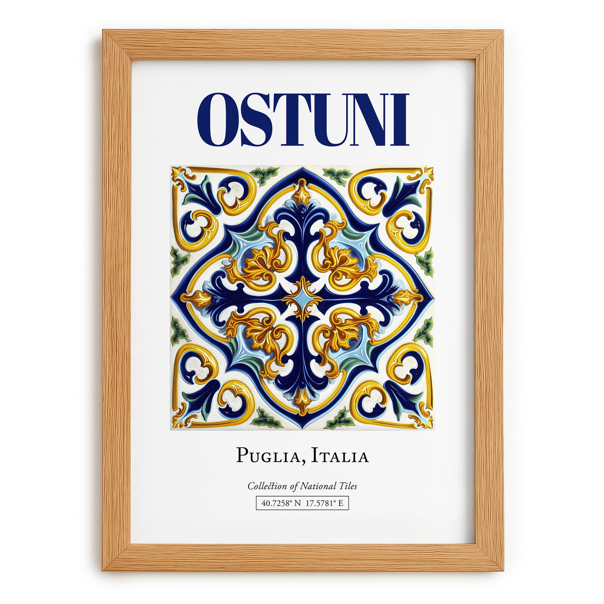 Ostuni, Italy – Travel Wall Decor, set in oak frame