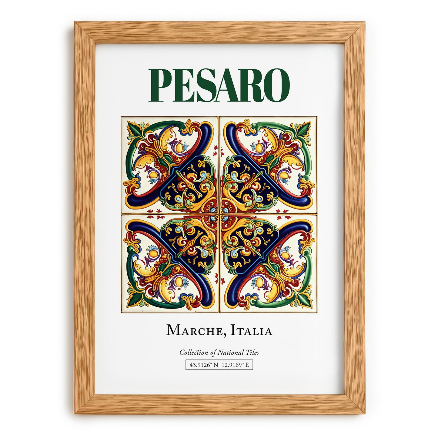 Pesaro, Italy – Travel Print, set in oak frame