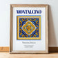 Montalcino, Italy – Travel Wall Art, in wooden frame leaning on the floor
