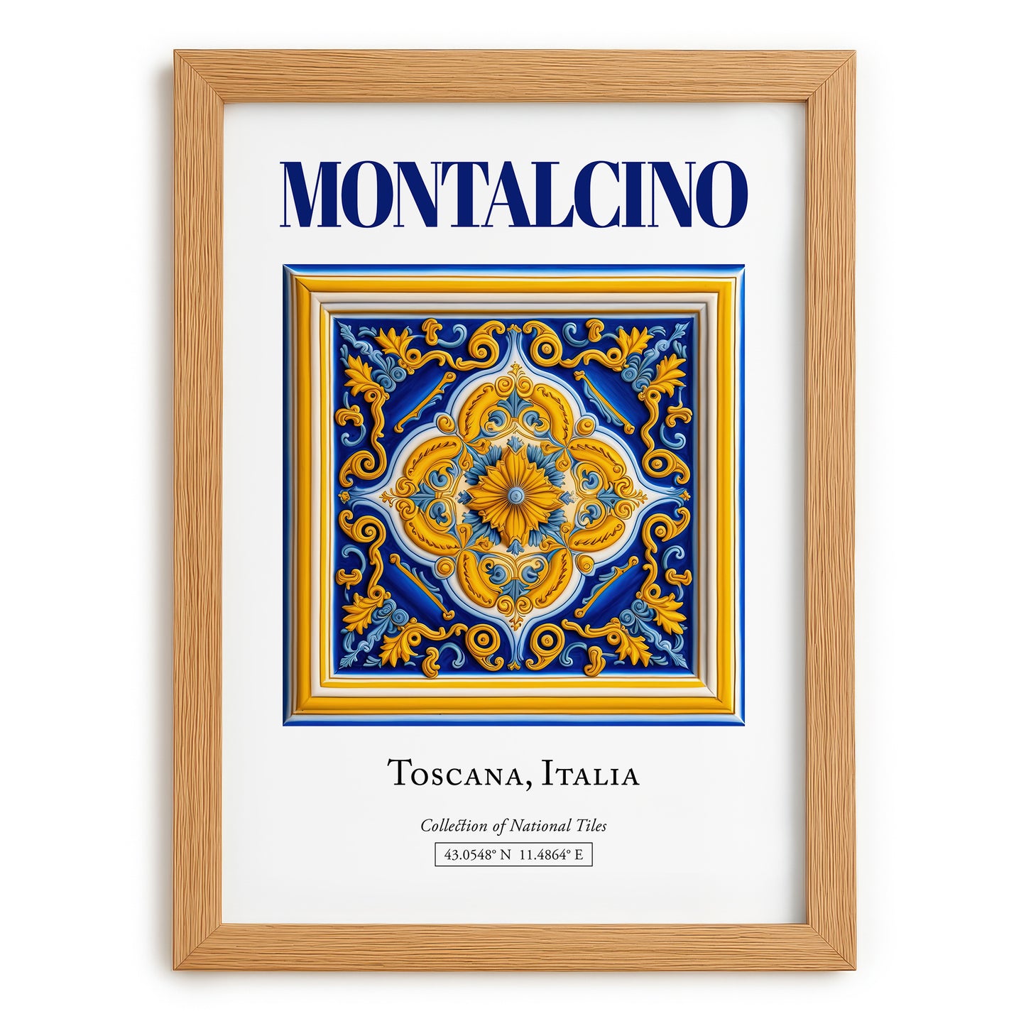 Montalcino, Italy – Travel Wall Art, set in oak frame