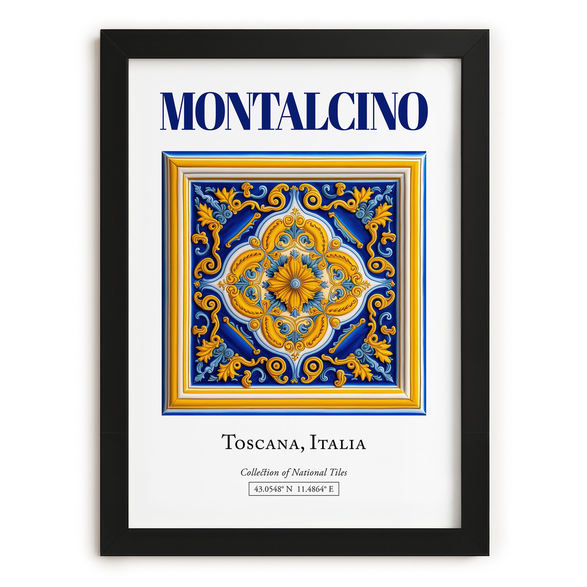 Montalcino, Italy – Travel Wall Art, in sleek black frame