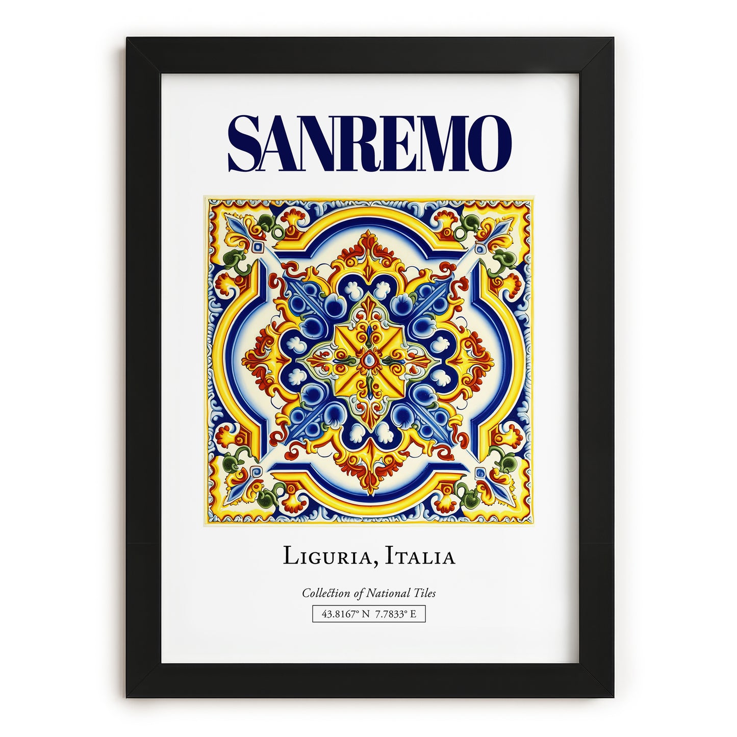 Sanremo, Italy – Travel Wall Art, in sleek black frame