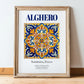 Alghero, Italy – Travel Poster, in wooden frame leaning on the floor
