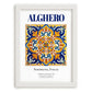 Alghero, Italy – Travel Poster, placed in minimal white frame