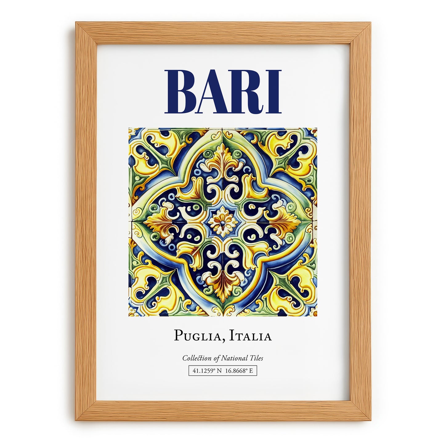 Bari, Italy – Travel Wall Art, set in oak frame