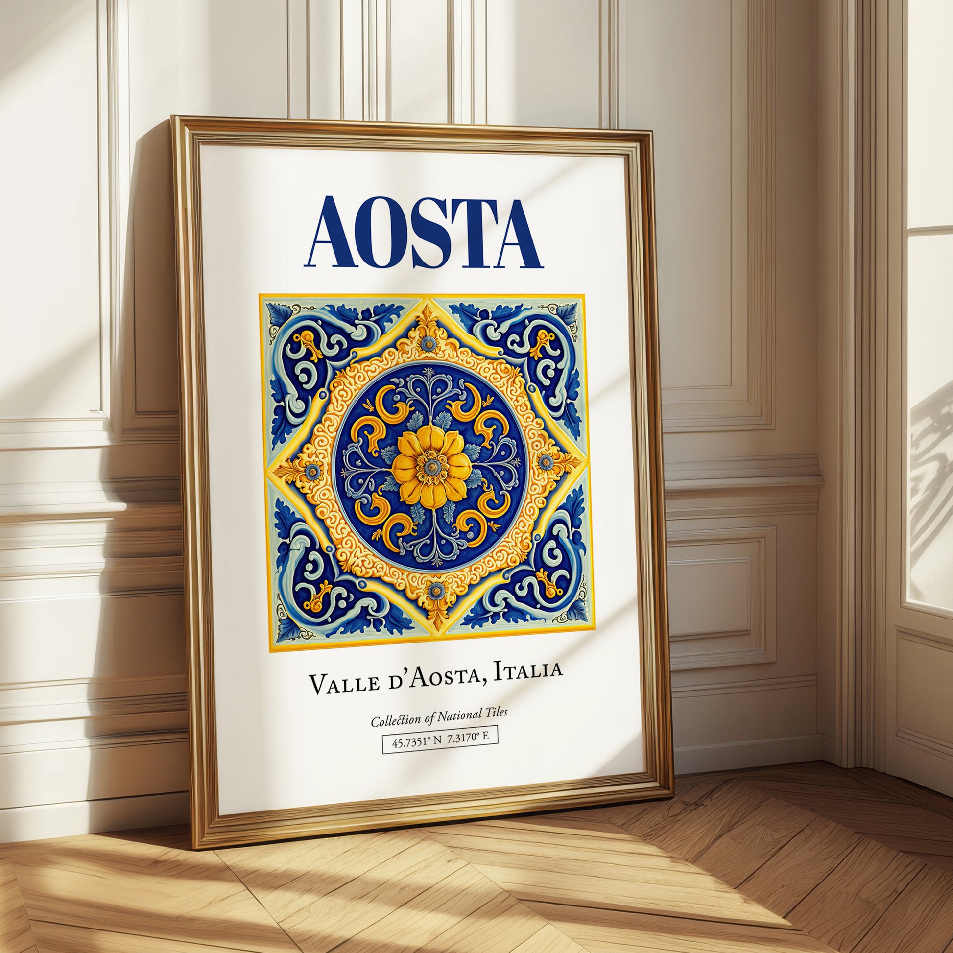 Aosta, Italy – Travel Poster, styled in a charming Paris street view