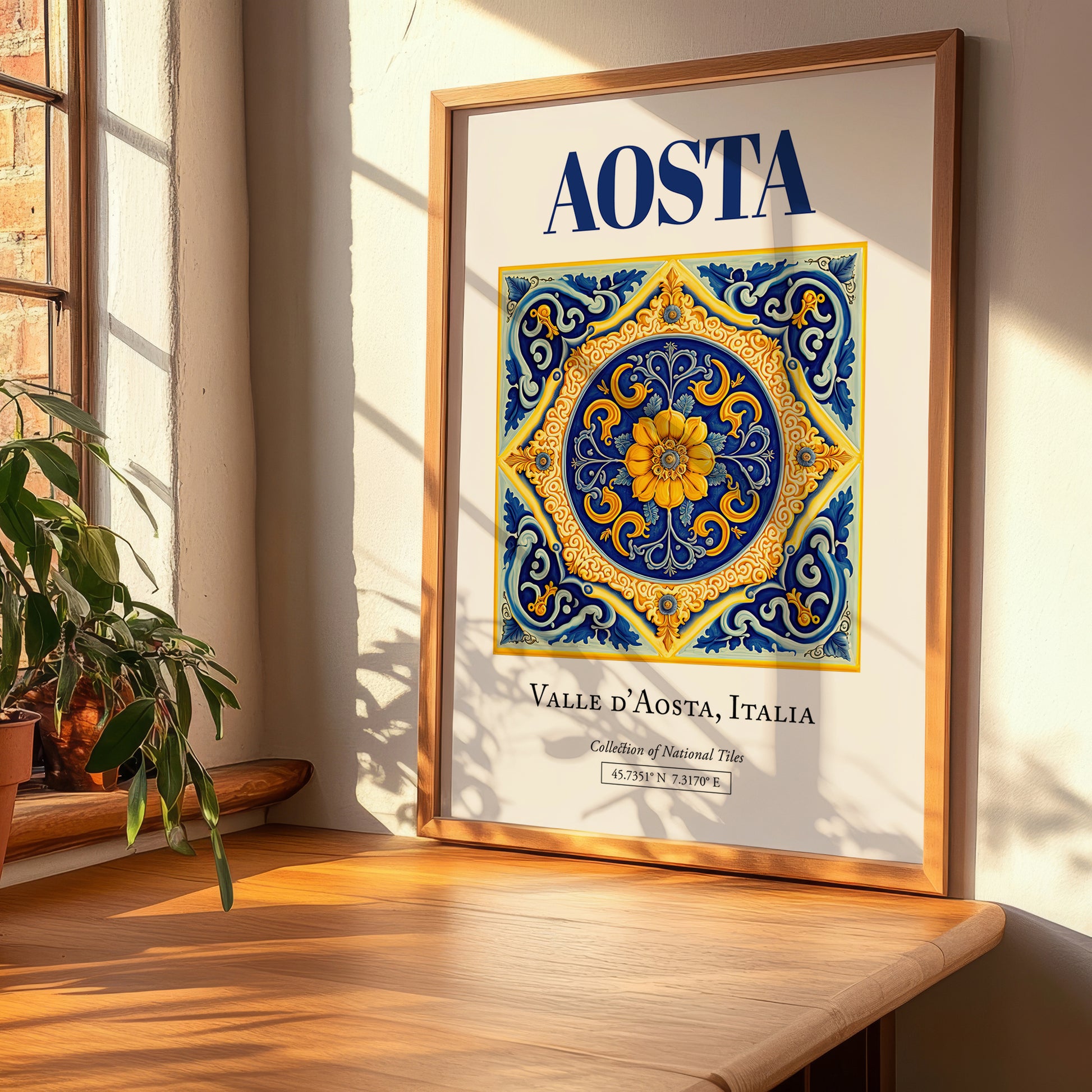 Aosta, Italy – Travel Poster, clean layout with no caption