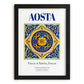 Aosta, Italy – Travel Poster, in sleek black frame