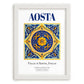 Aosta, Italy – Travel Poster, placed in minimal white frame