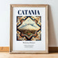 Catania, Italy – Travel Print, in wooden frame leaning on the floor