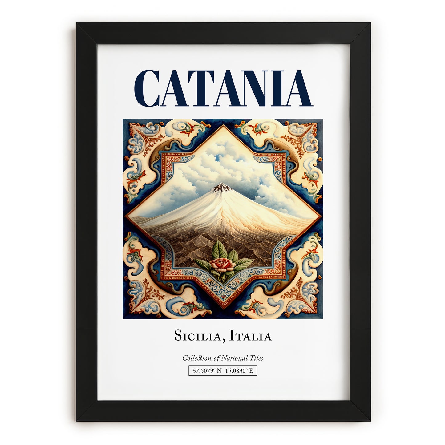 Catania, Italy – Travel Print, in sleek black frame