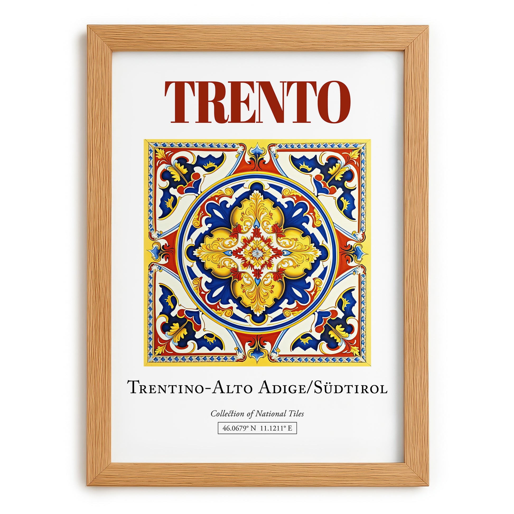 Trento, Italy – Travel Wall Art, set in oak frame