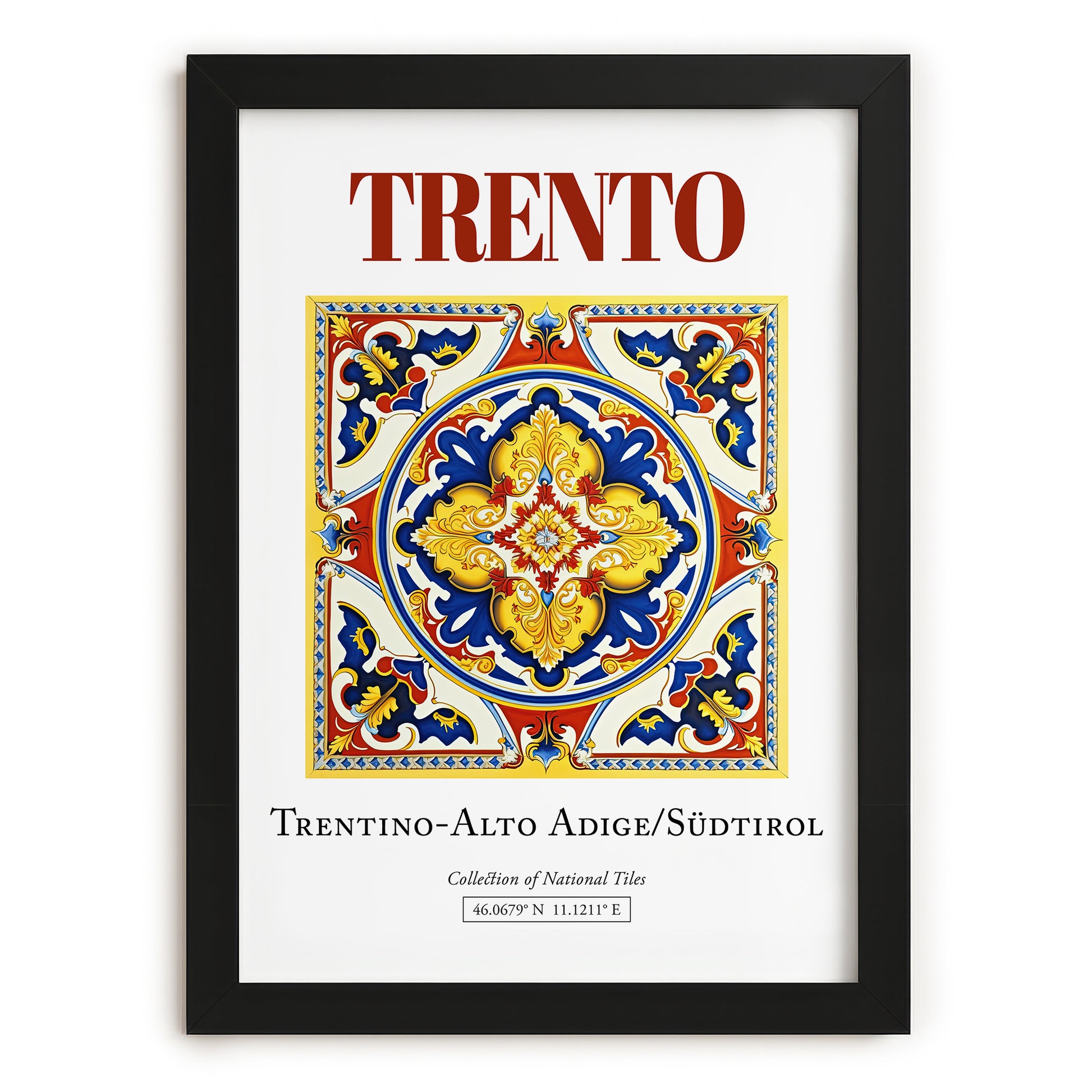 Trento, Italy – Travel Wall Art, in sleek black frame