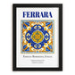 Ferrara, Italy – World Heritage Travel Poster, in sleek black frame
