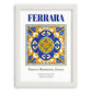 Ferrara, Italy – World Heritage Travel Poster, placed in minimal white frame