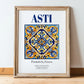 Asti, Italy – Travel Destination Art, in wooden frame leaning on the floor