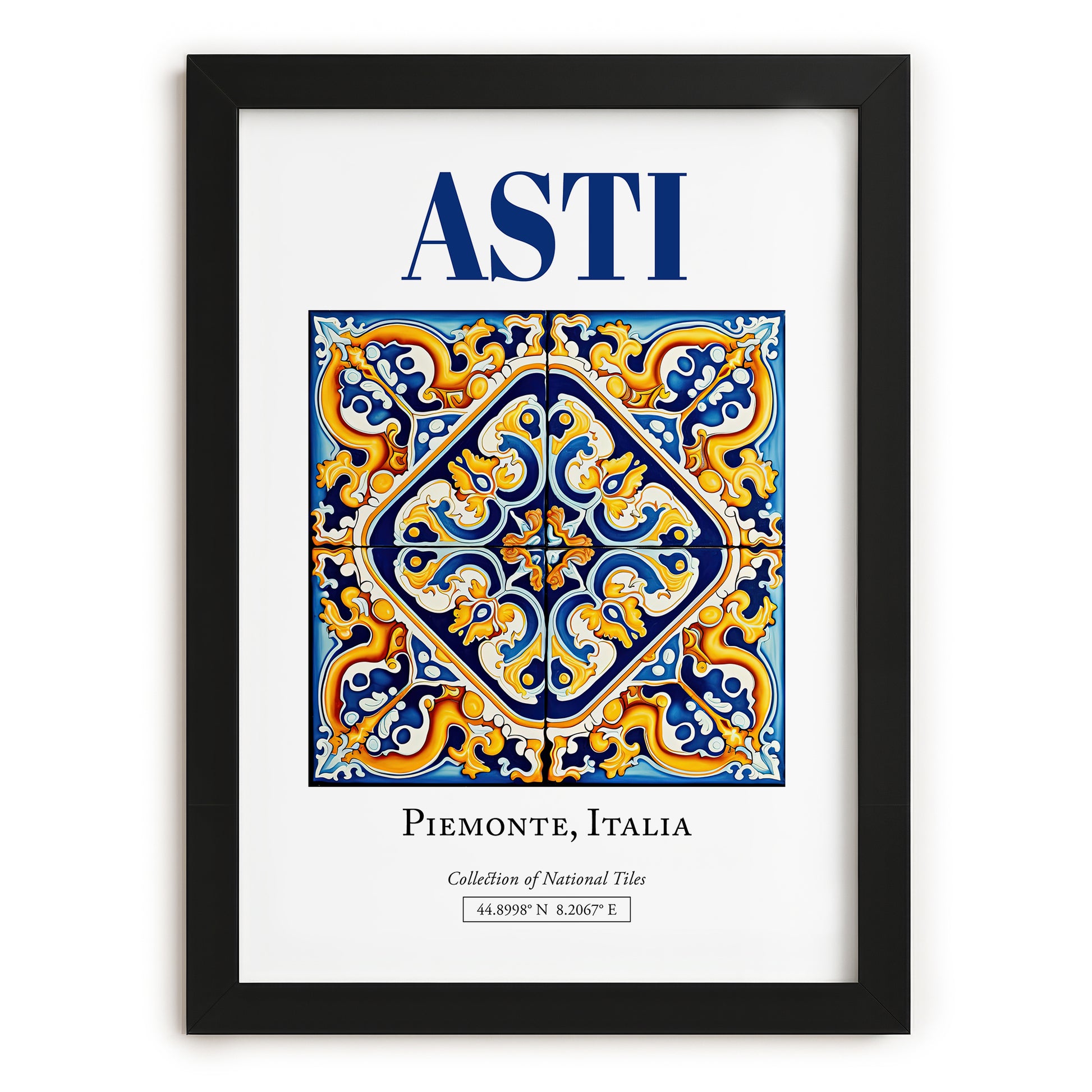 Asti, Italy – Travel Destination Art, in sleek black frame