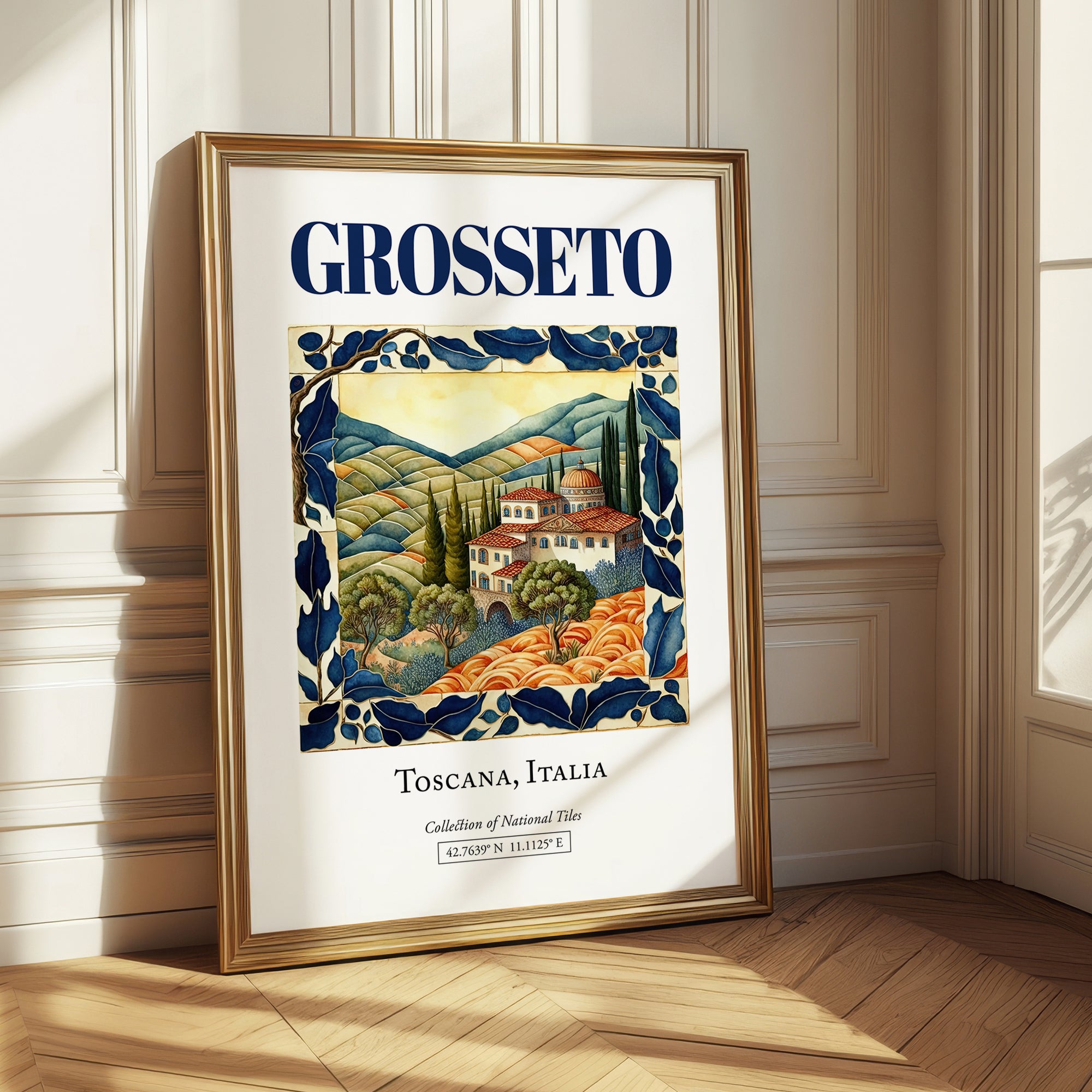 Grosseto, Italy – Travel Poster, styled in a charming Paris street view