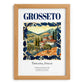 Grosseto, Italy – Travel Poster, set in oak frame