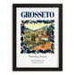 Grosseto, Italy – Travel Poster, in sleek black frame