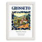 Grosseto, Italy – Travel Poster, placed in minimal white frame