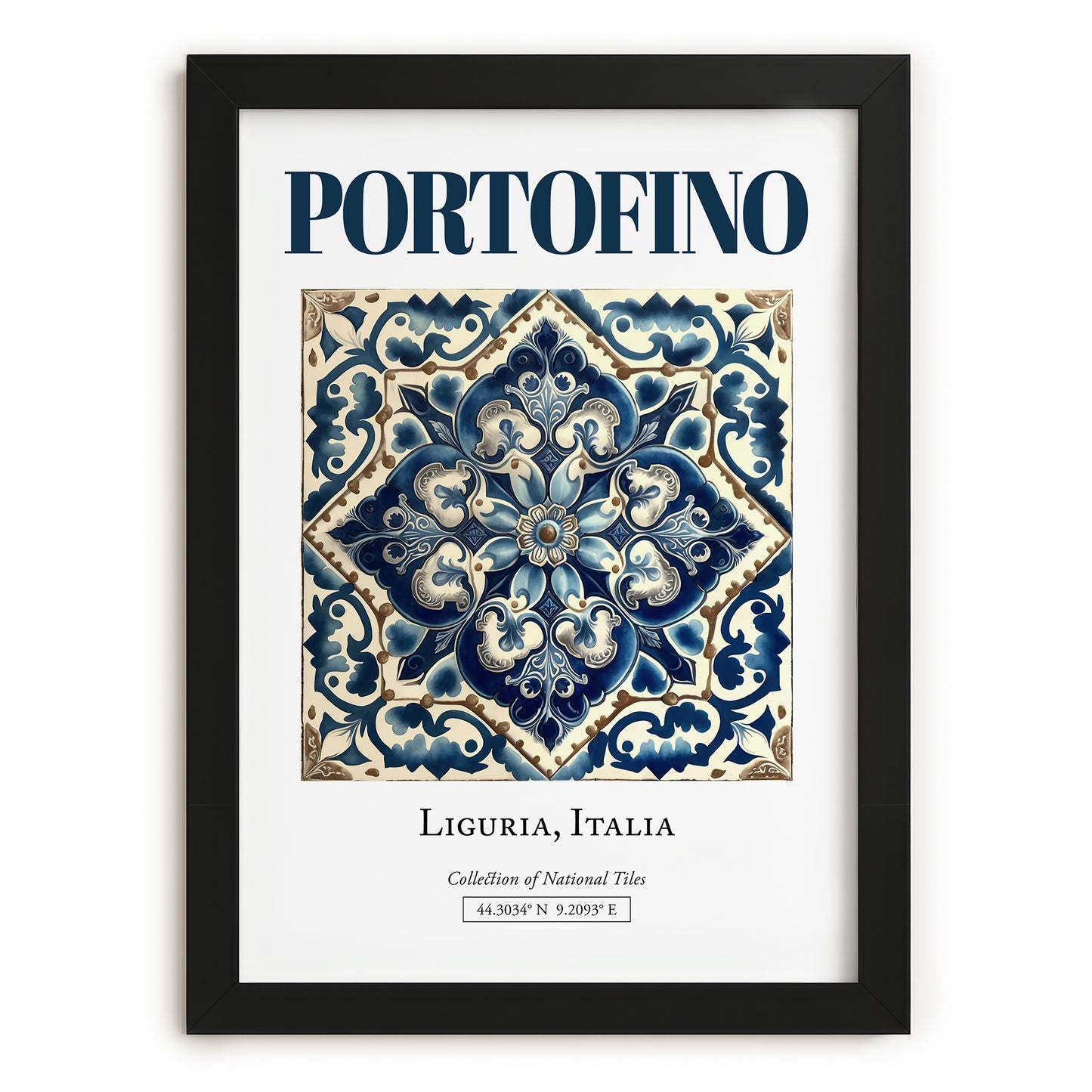Portofino, Italy – Travel Wall Decor, in sleek black frame